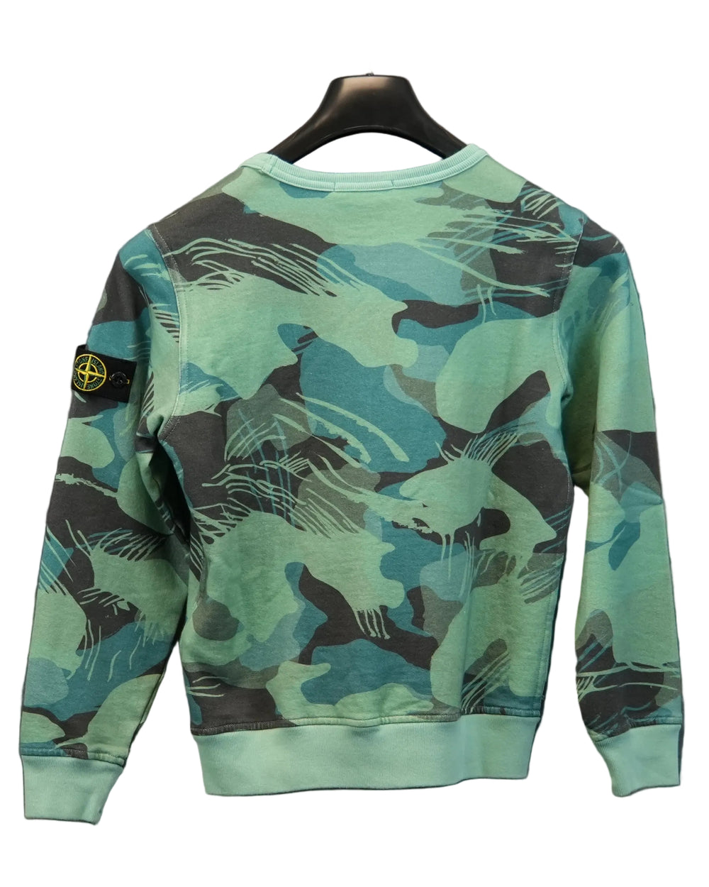 Stone Island Kids Crewneck Sweatshirt Green Camo