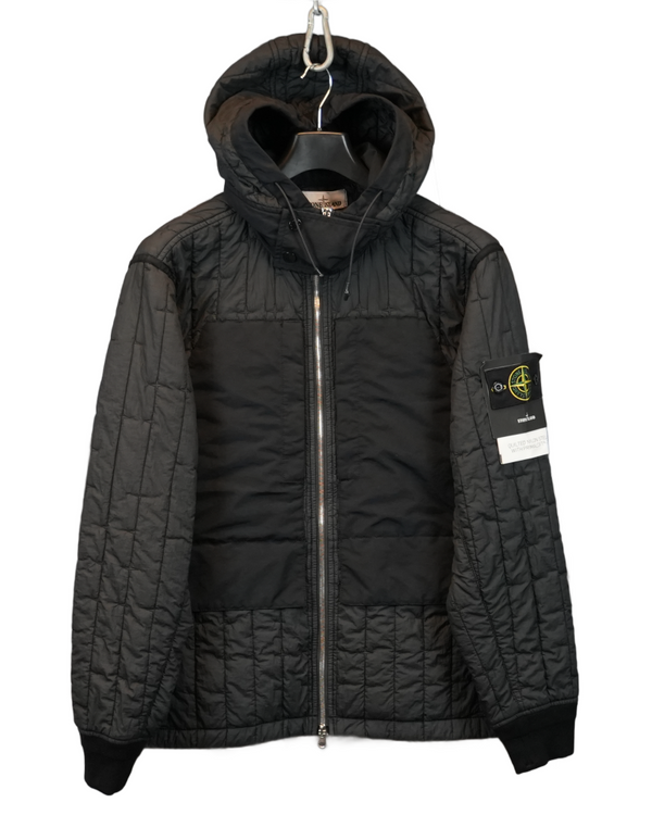 Stone Island Quilted Nylon Stella With Primaloft Jacket Black front view