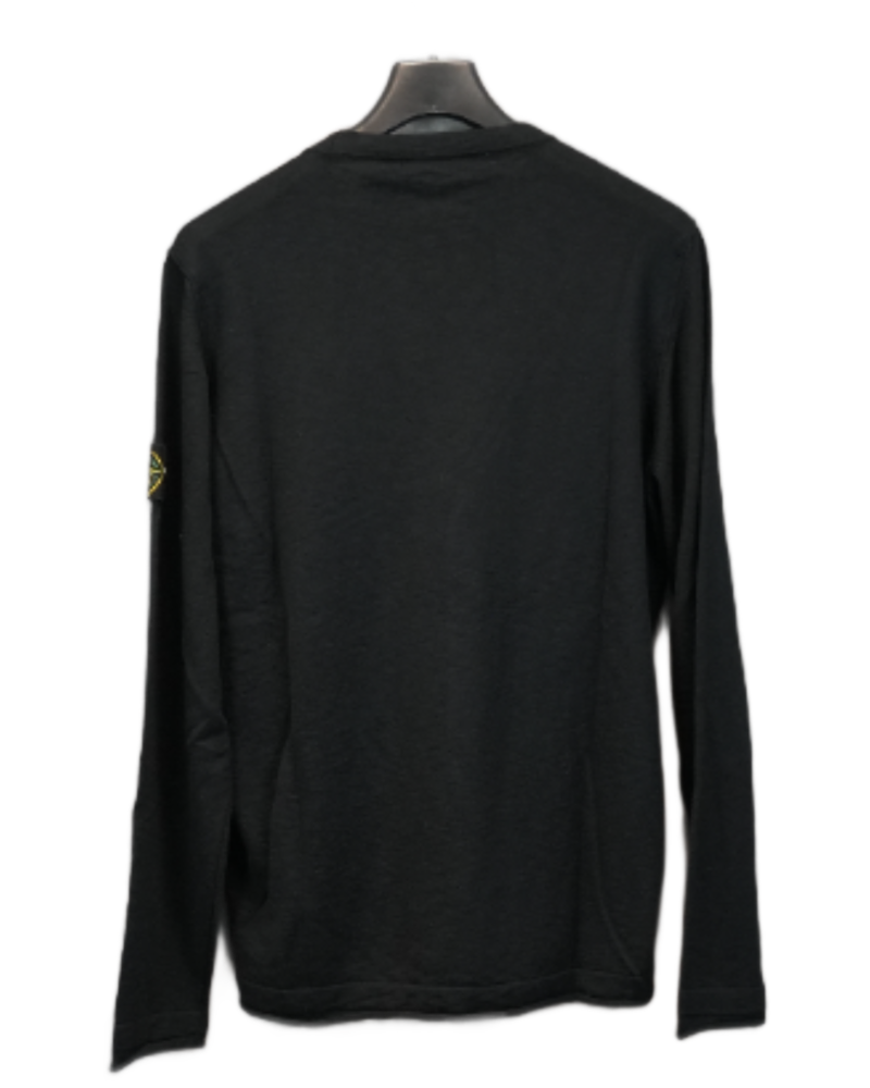 Stone Island 12 Strech Wool Crewneck Black back view