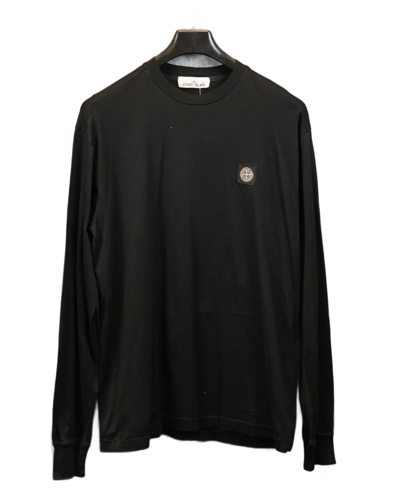 Stone Island Long Sleeve Patch Project T-Shirt Black front view