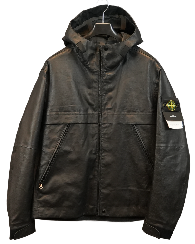 Stone Island Leather Organza Black front view
