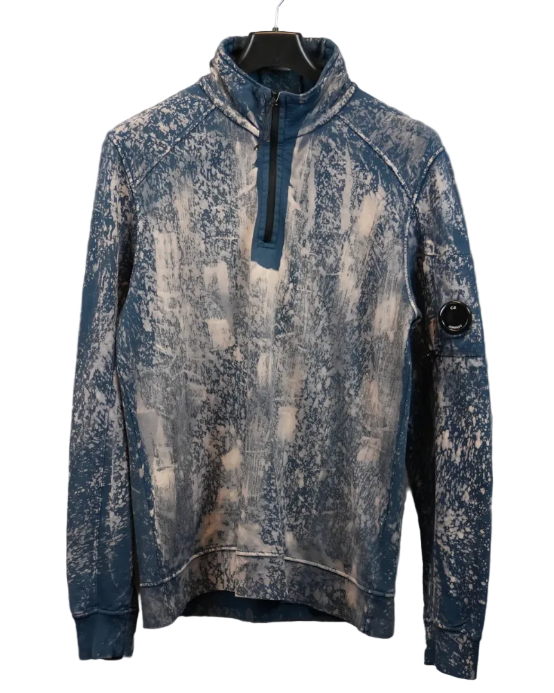 C.P. Company x Snowbeast Quarter Zip Lense Sweatshirt Teal front view