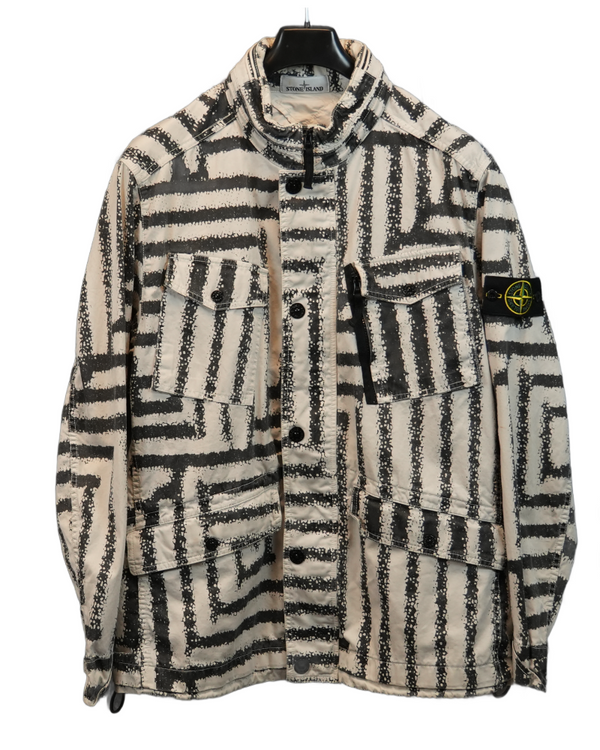 Stone Island Raso DI Cotone Stampato OVD White/Black front view
