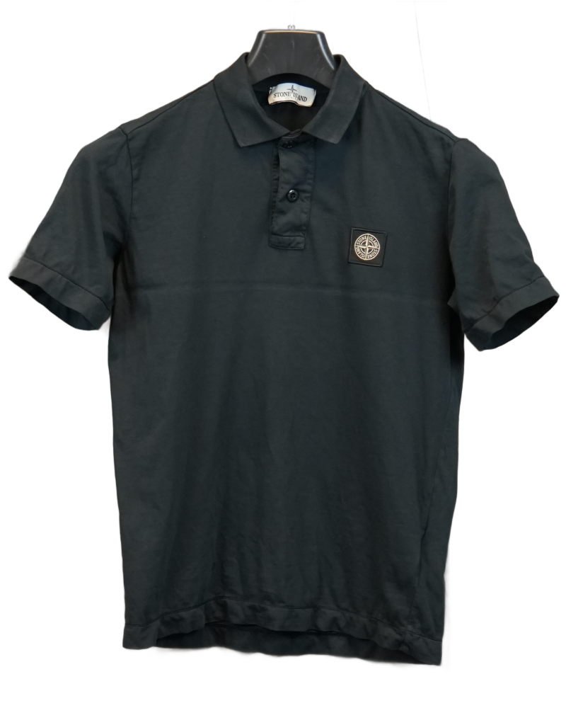 Stone Island kids Patch Project Polo Shirt Navy Blue front view