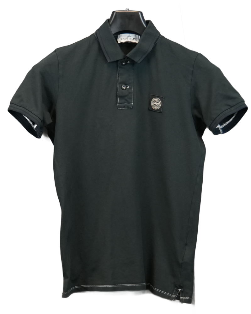 Stone Island kids Patch Project Polo Shirt Navy Blue front view