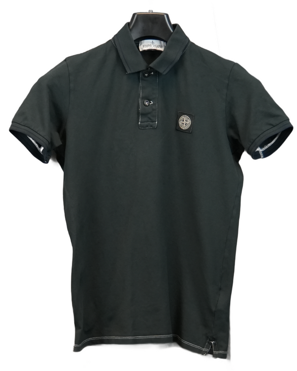 Stone Island kids Patch Project Polo Shirt Navy Blue front view