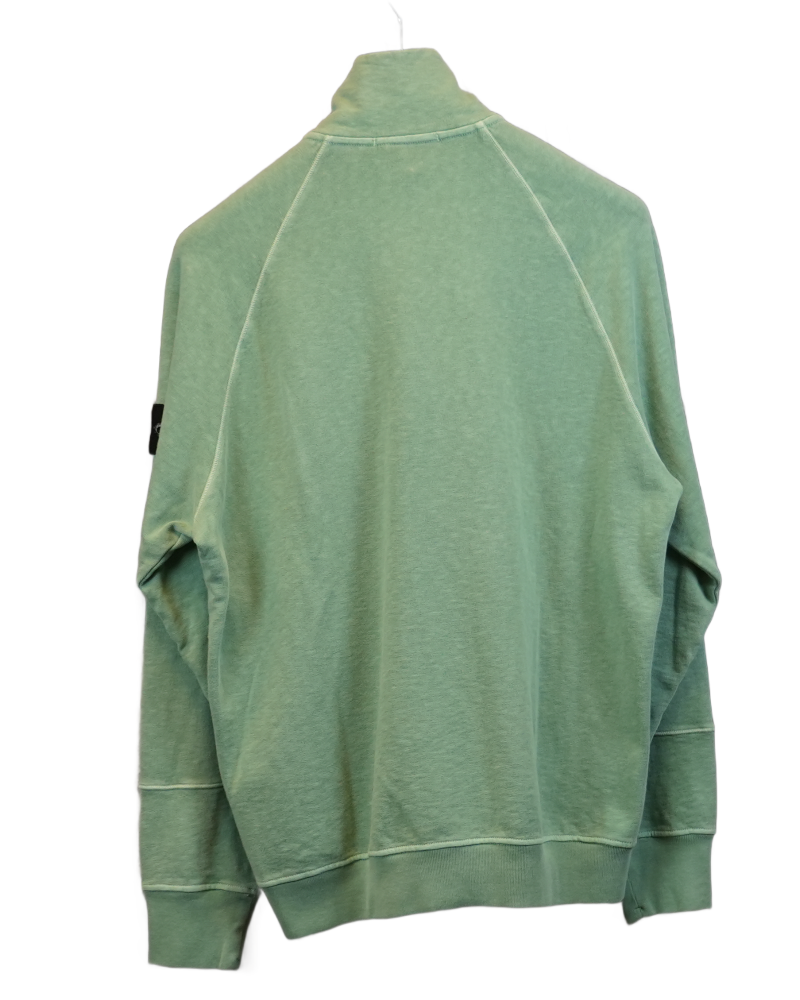 Stone Island Old Effect Full Zip Sweater Teal back view