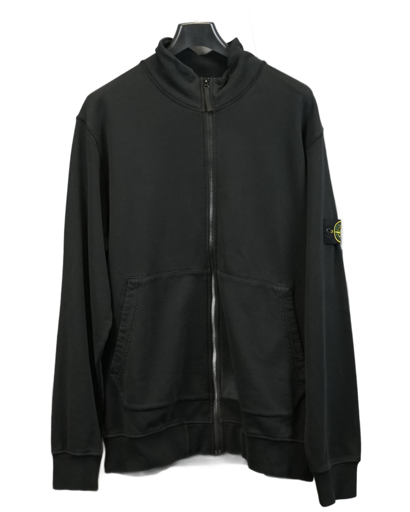 Stone Island Full Zip Sweater Black front view