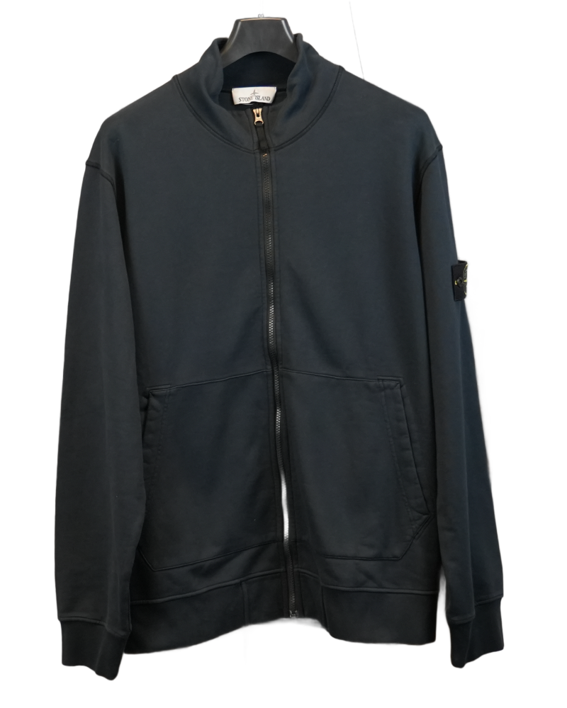 Stone Island Full Zip Sweater Blue front view