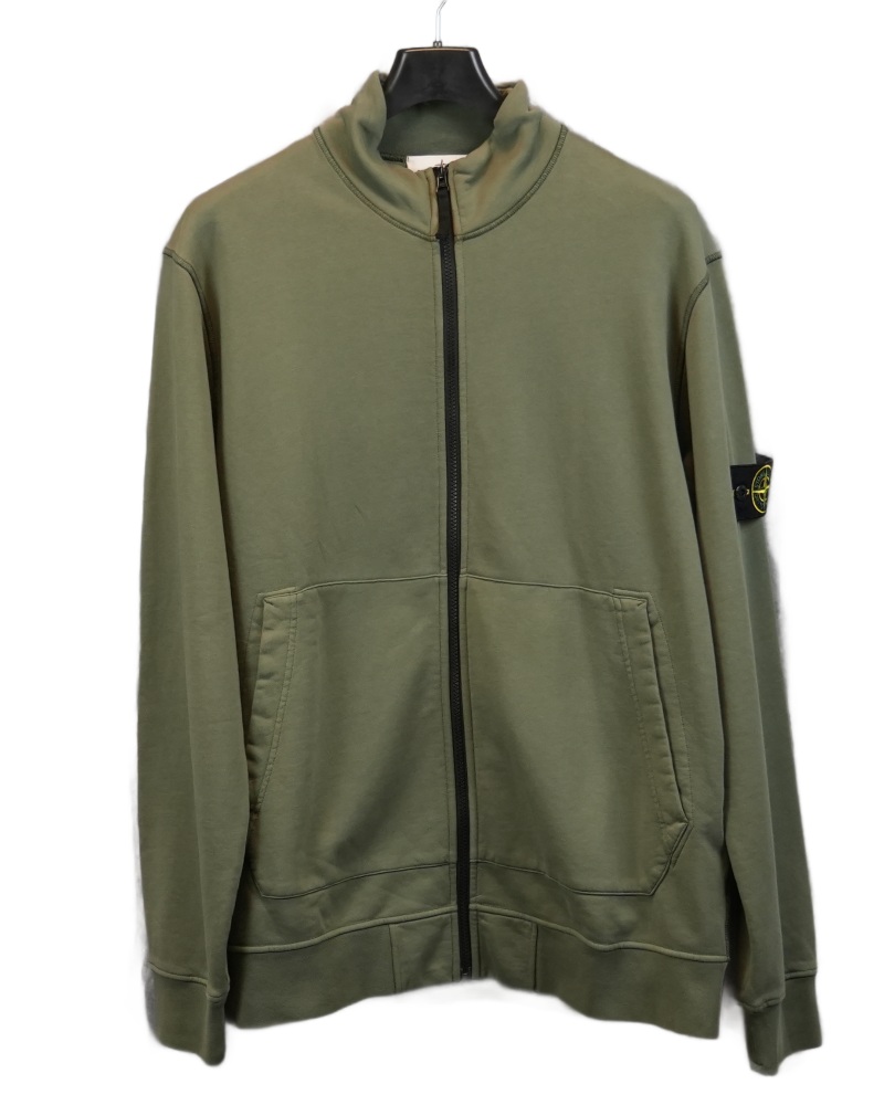 Stone Island Full Zip Sweater Green front view