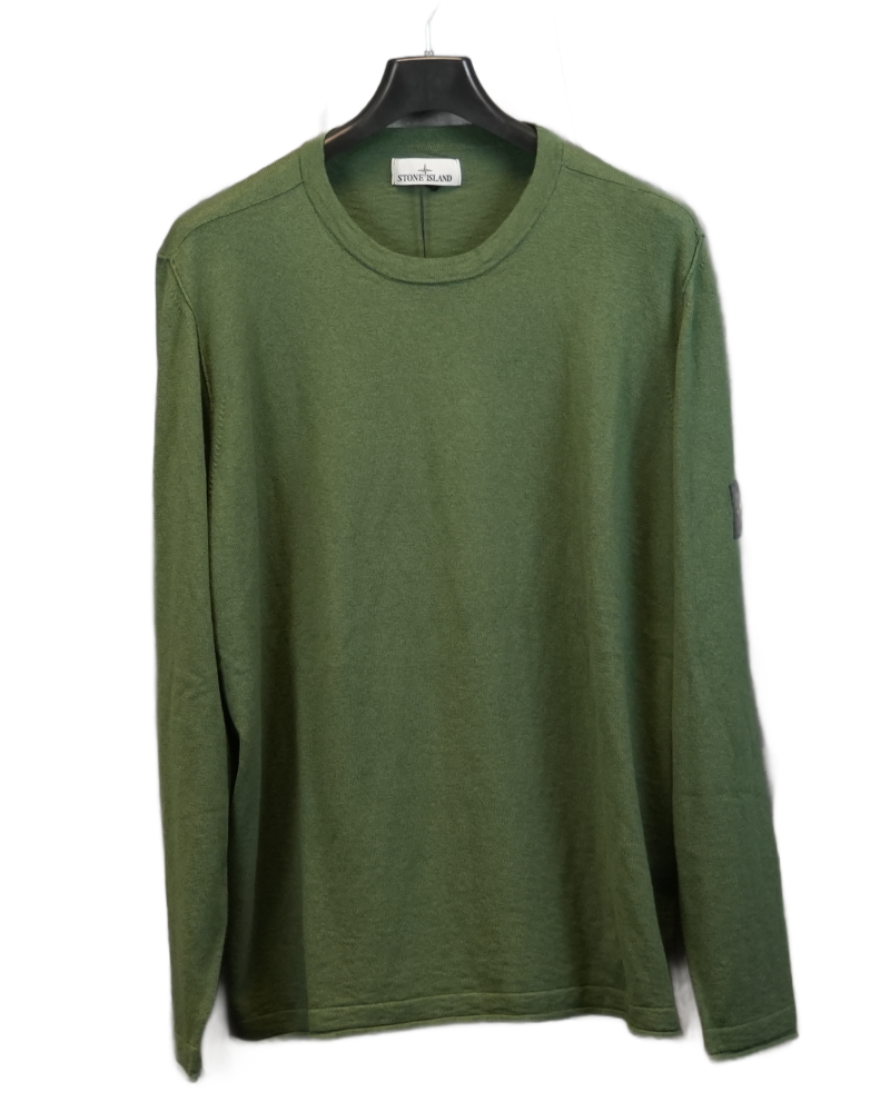 Stone Island Lightweight Knit green front view