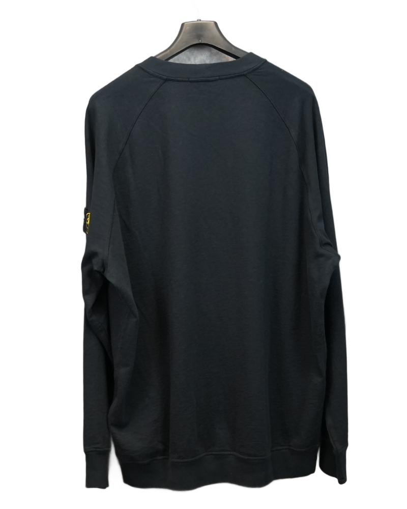 Stone Island Old Treatment Cotton Crewneck Navy back view