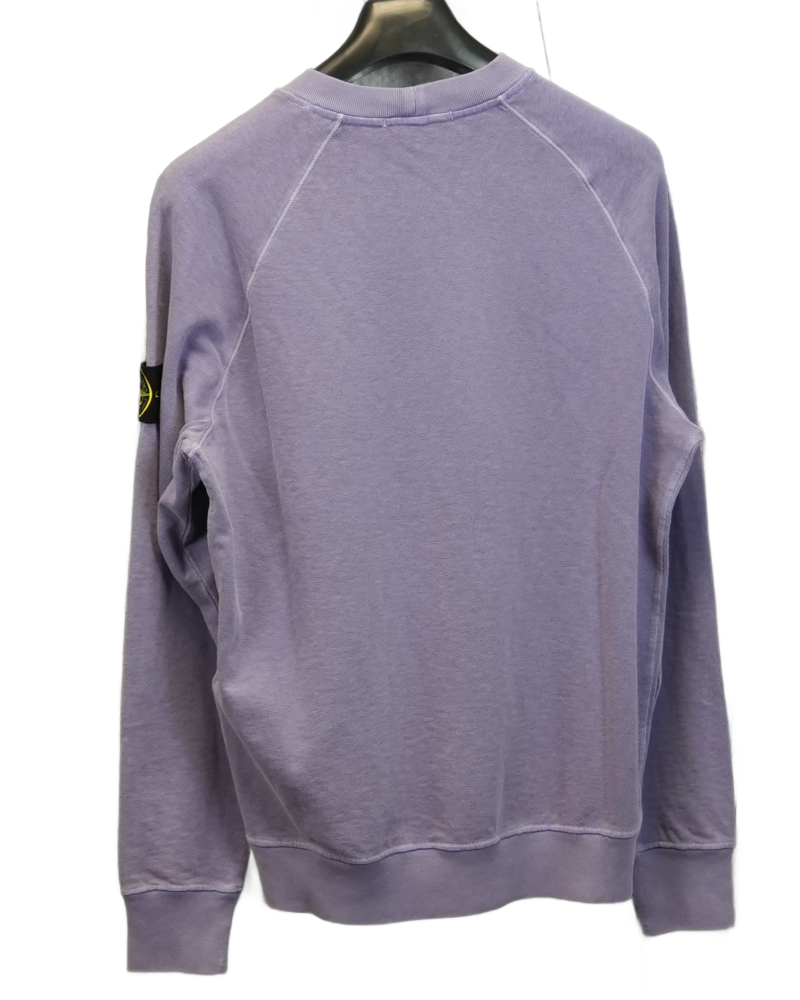 Stone Island Old Treatment Cotton Crewneck purple back view