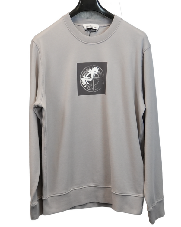 Stone Island Front Print Crewneck Light blue front view