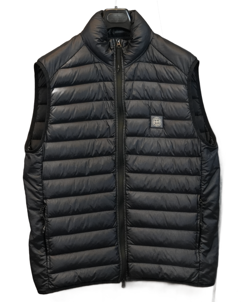 Stone Island Loom Woven Chambers R-Nylon Down TC Gilet Navy Blue front view