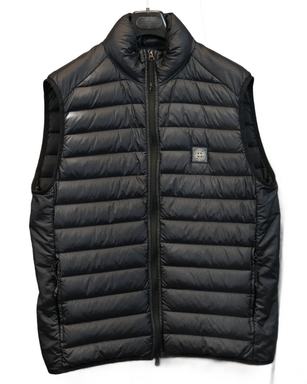 Stone Island Loom Woven Chambers R-Nylon Down TC Gilet Navy Blue front view