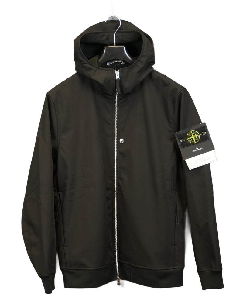 Stone Island Soft Shell-R Edye Jacket black front view