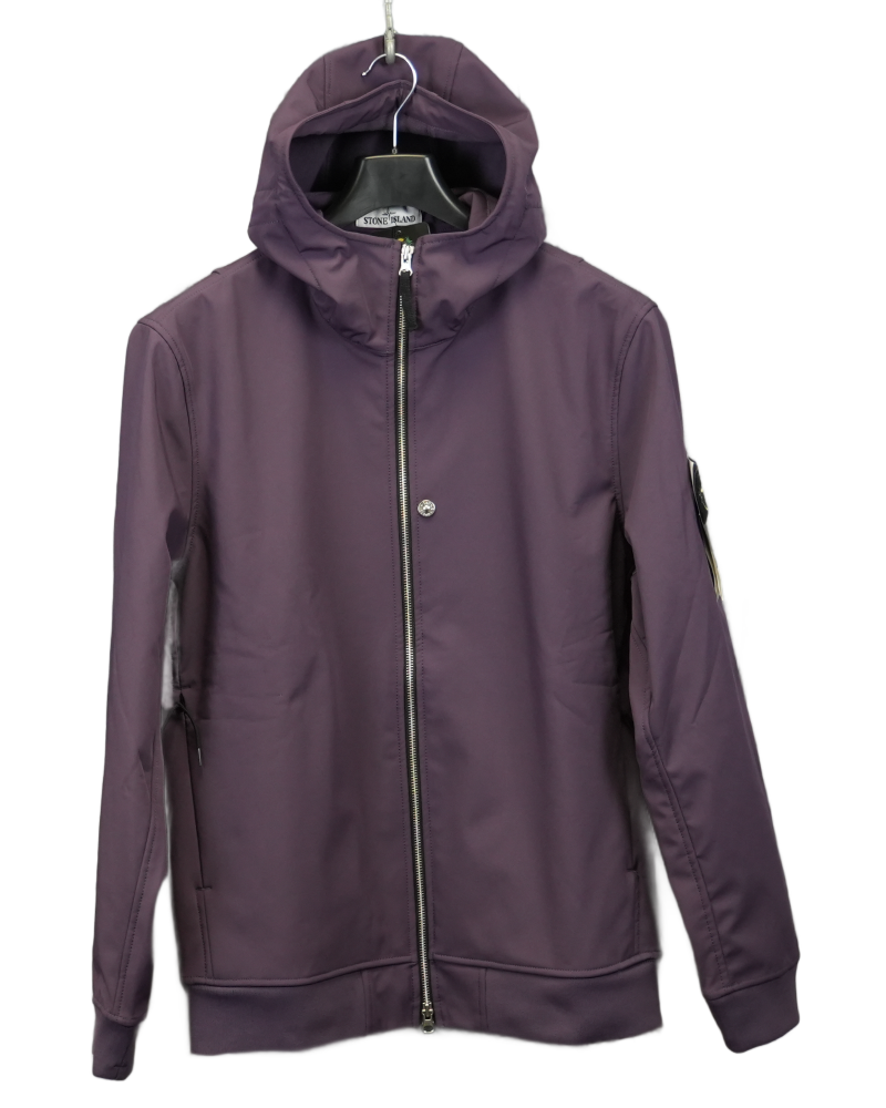 Stone Island Soft Shell-R Edye Jacket purple front view