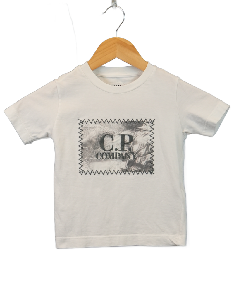 C.P Company Embroidered T-Shirt Junior white front view