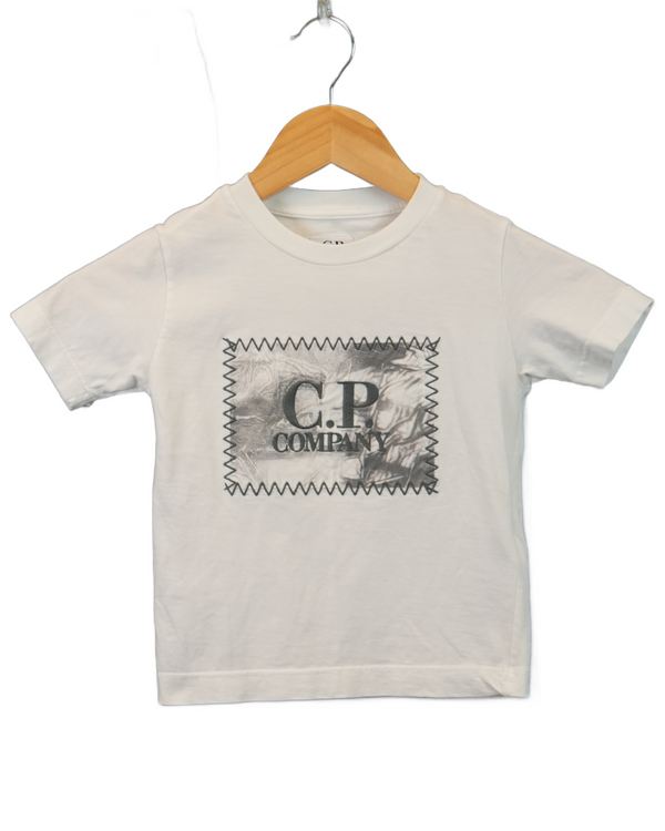 C.P Company Embroidered T-Shirt Junior white front view