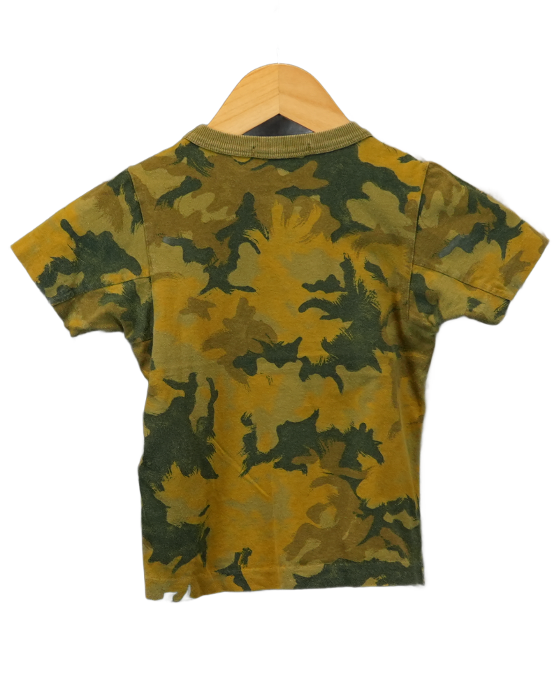 stone island patch project camo t-shirt Junior green back view