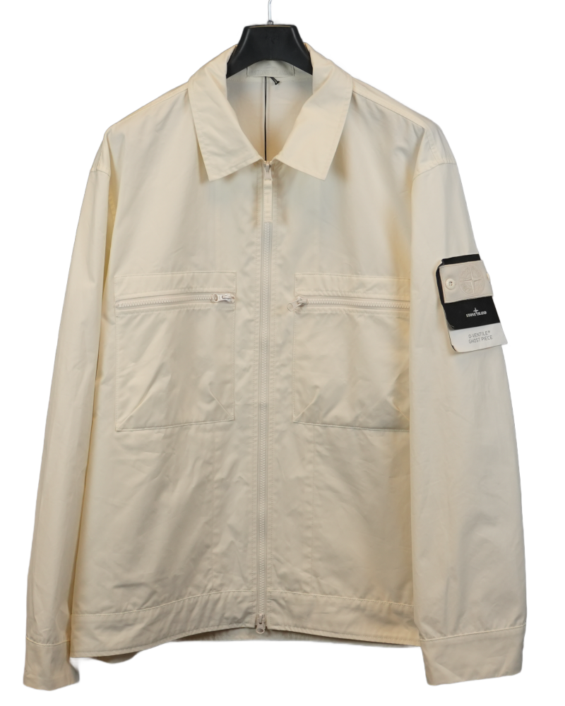 Stone Island O-Ventile Ghost Piece Jacket Cream front view