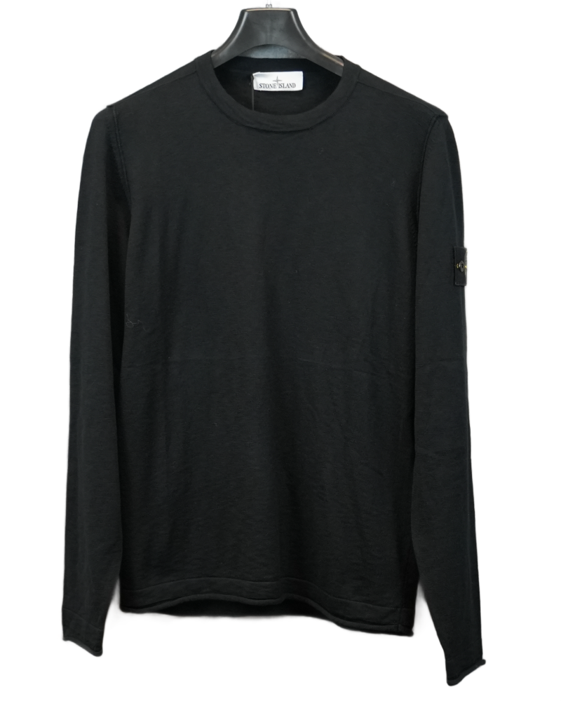 Stone Island Lightweight Knit Crewneck Black front view