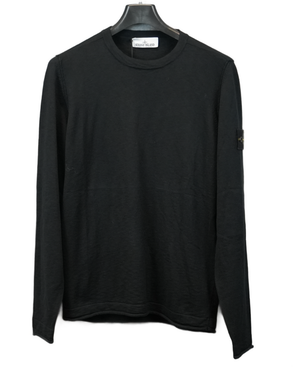 Stone Island Lightweight Knit Crewneck Black front view