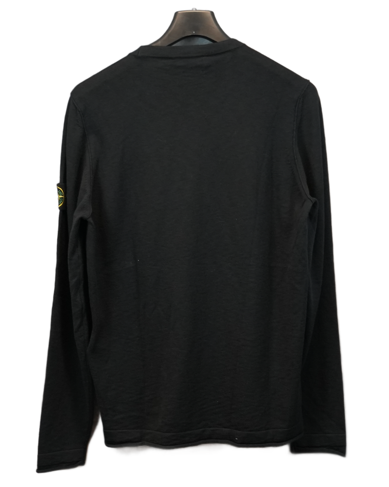 Stone Island Lightweight Knit Crewneck Black back view