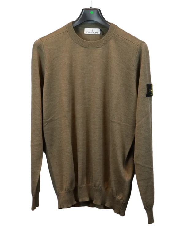 Stone Island Lightweight Knit Crewneck Green front view