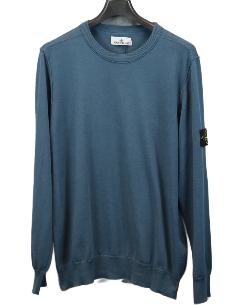 Stone Island Lightweight Knit Crewneck Blue front view