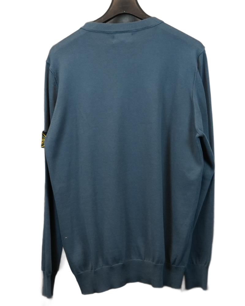 Stone Island Lightweight Knit Crewneck Blue back view