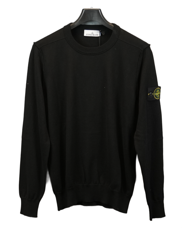 Stone Island Lightweight Knit Crewneck Black front view