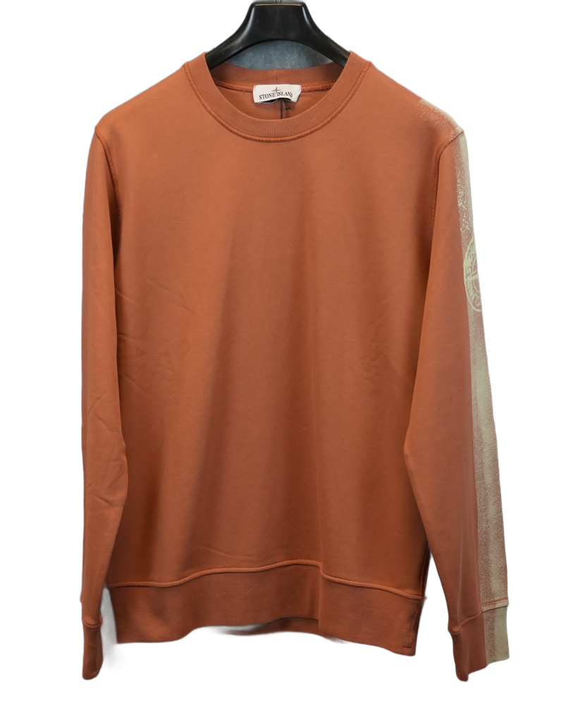 Stone Island Arm Print Crewneck Terracotta back view