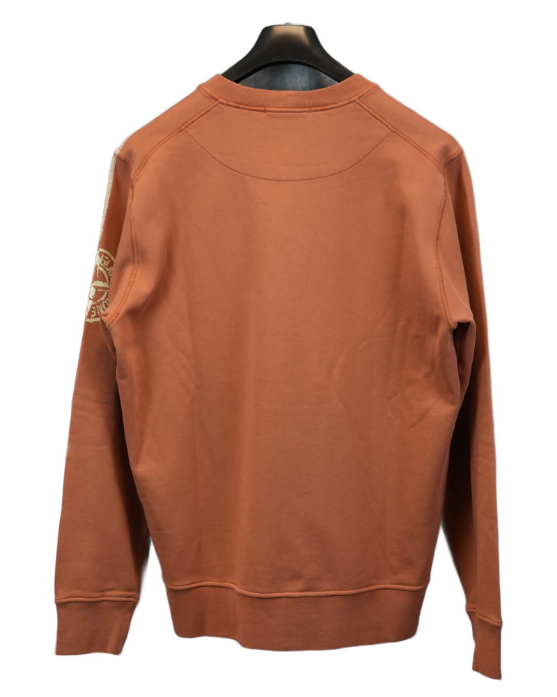 Stone Island Arm Print Crewneck Terracotta front view