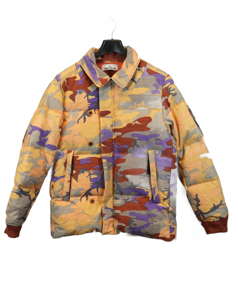 Stone Island Heritage Camo Ripstop Nylon Down Jacket Camo front view
