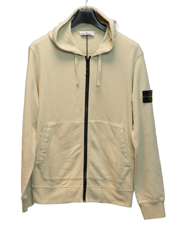 Stone Island Full Zip Hoodie Cream front view