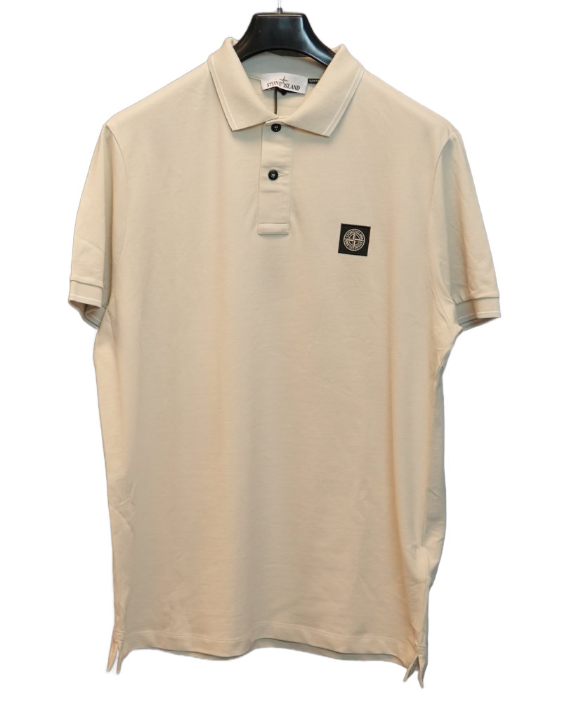 Stone Island Polo Shirt Cream front view