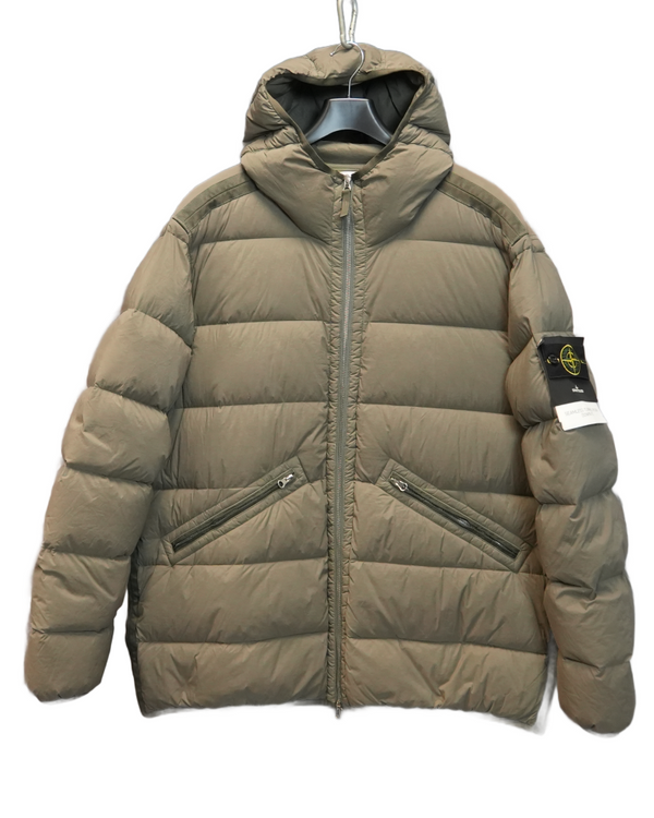 Stone Island Seamless Tunnel Down TC Hooded Khaki front view