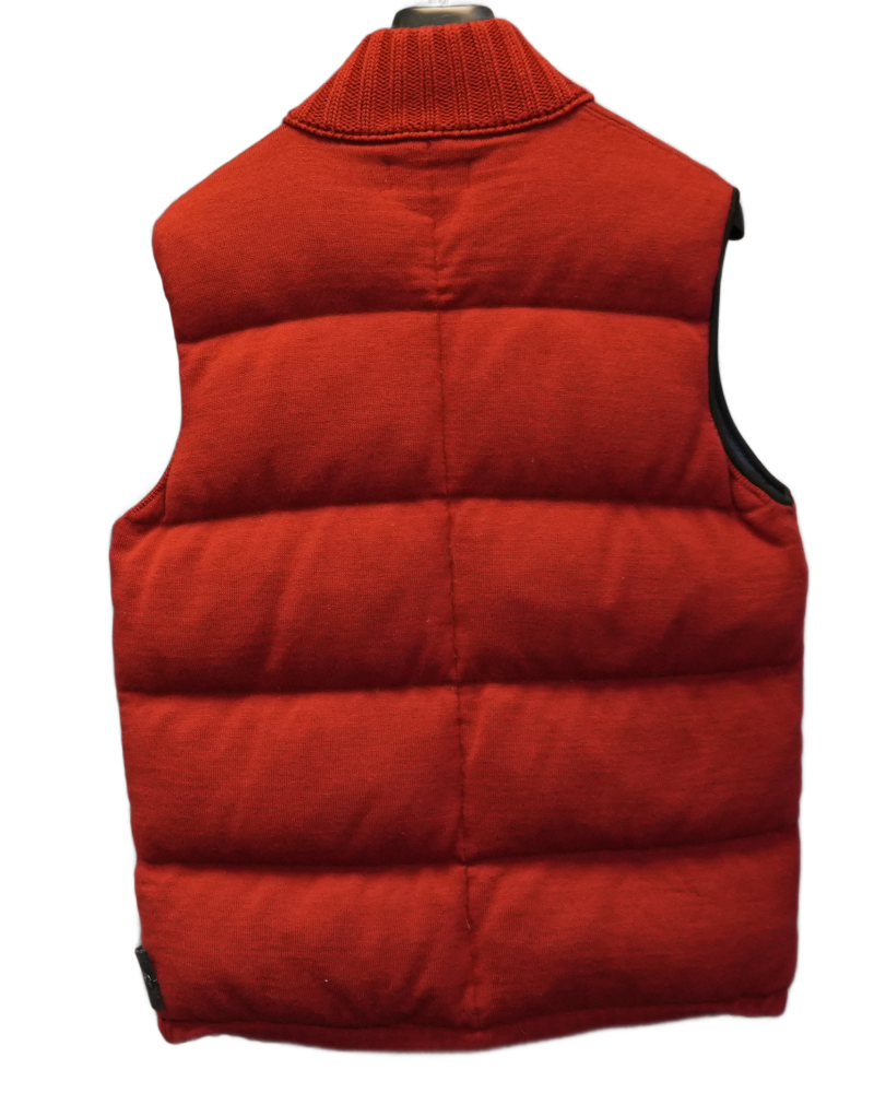Stone Island Special Process Double Bag Knit Down Gilet Red back view