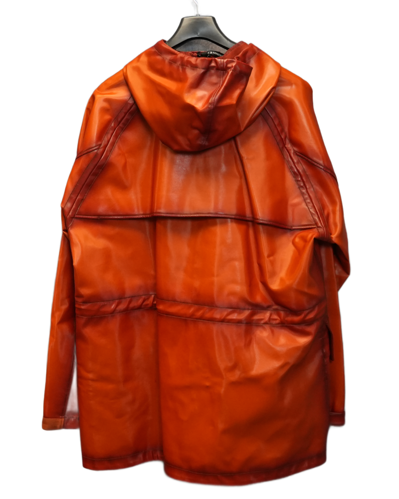 C.P Company Garment Dyed Bi-Film Long Jacket Orange back view