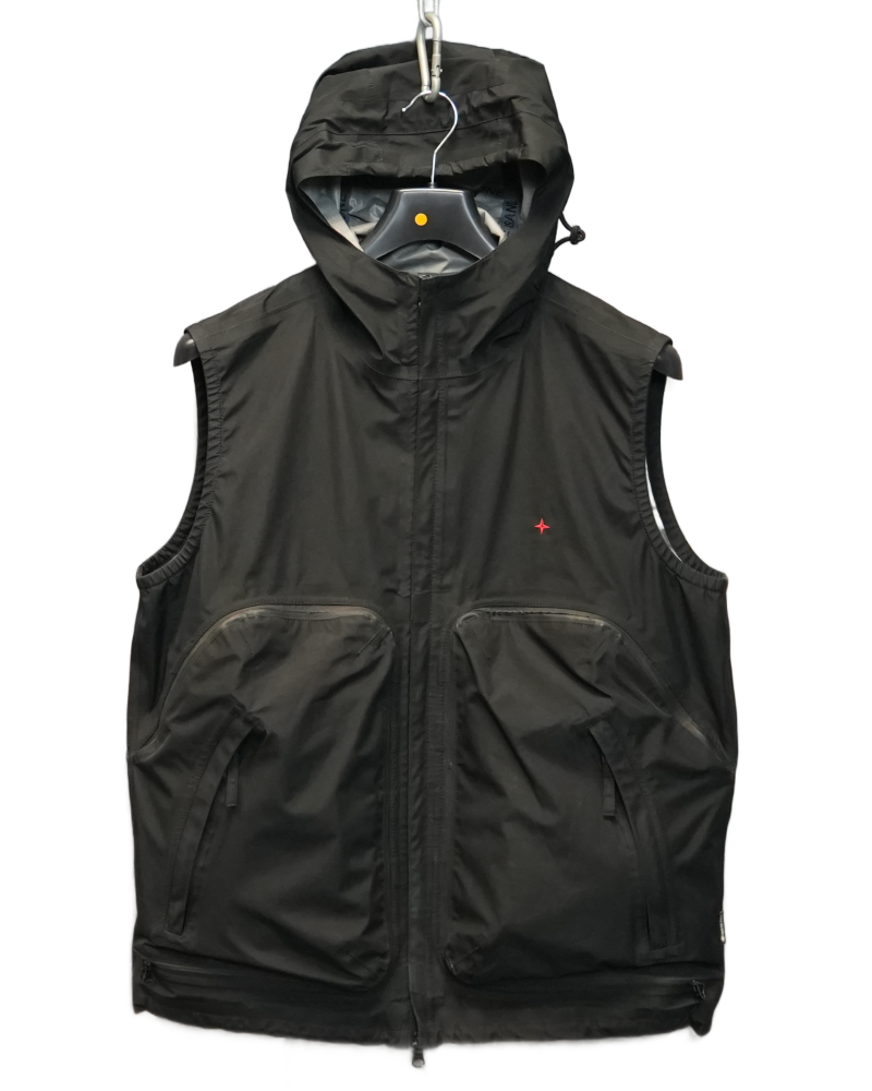 Stone Island Marina 3L Gore-Tex Gilet with Bag Black front view