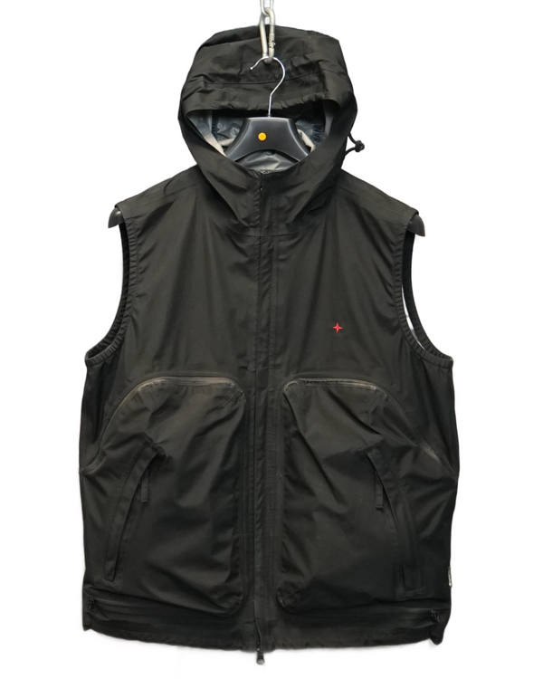 Stone Island Marina 3L Gore-Tex Gilet with Bag Black front view
