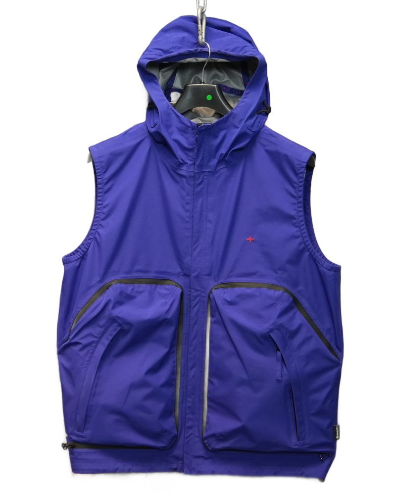Stone Island Marina 3L Gore-Tex Gilet with Bag Blue front view