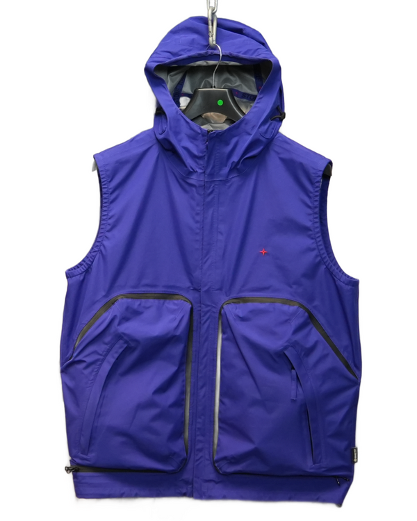 Stone Island Marina 3L Gore-Tex Gilet with Bag Blue front view