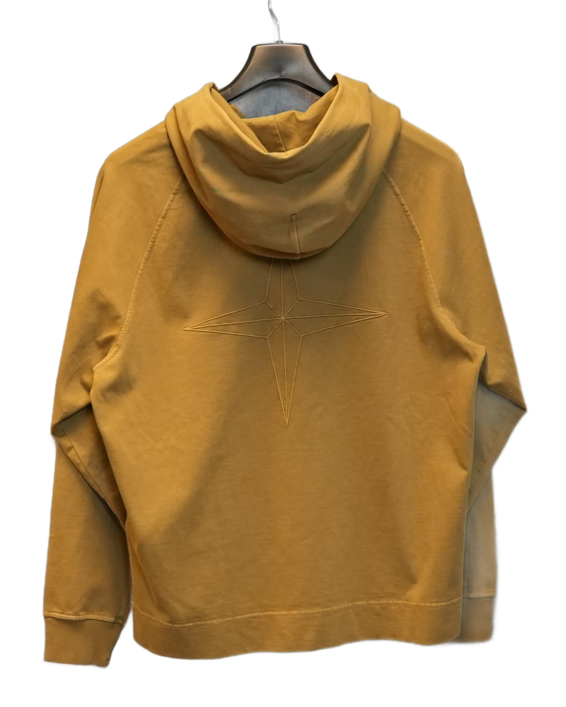 Stone Island Embroidered Spell Out Hoodie Mustard back view