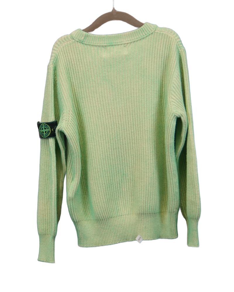 Stone Island Kids Dust Treatment Knitted Sweatshirt Green back view
