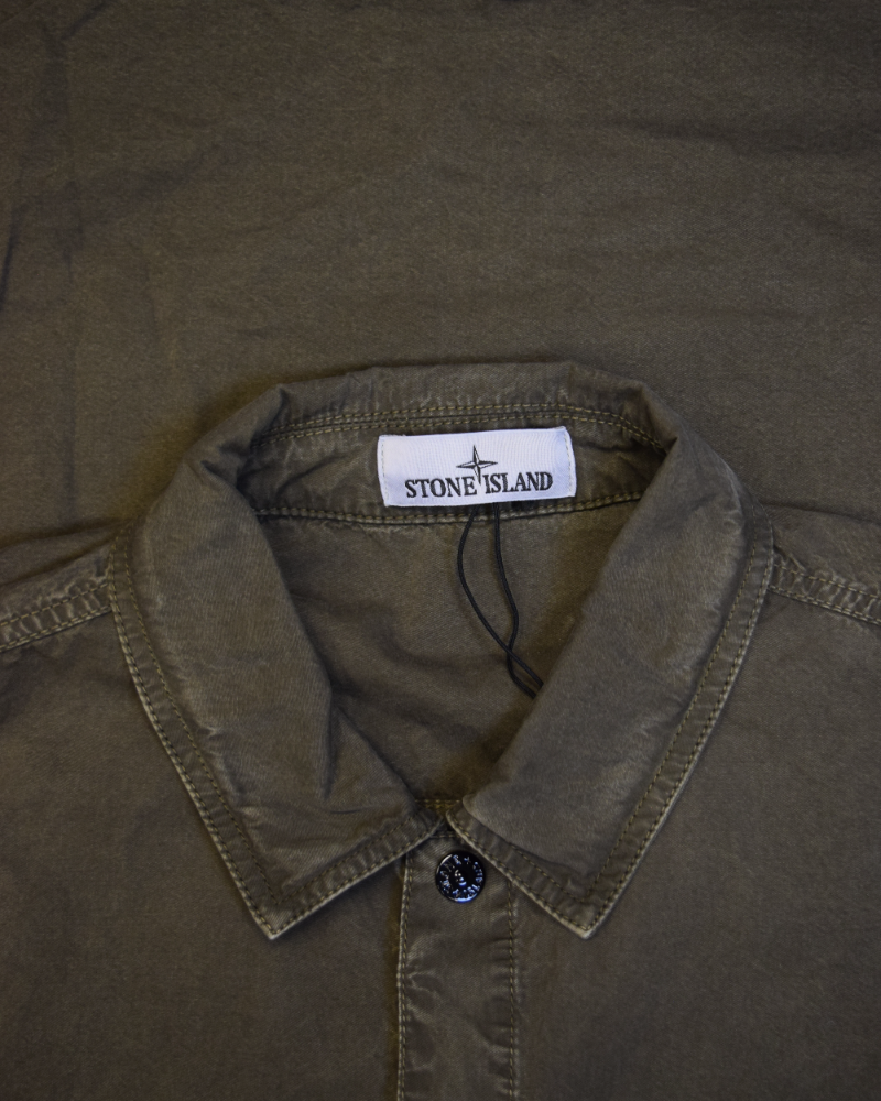 Stone Island Short Sleeved Overshirt Khaki detail view