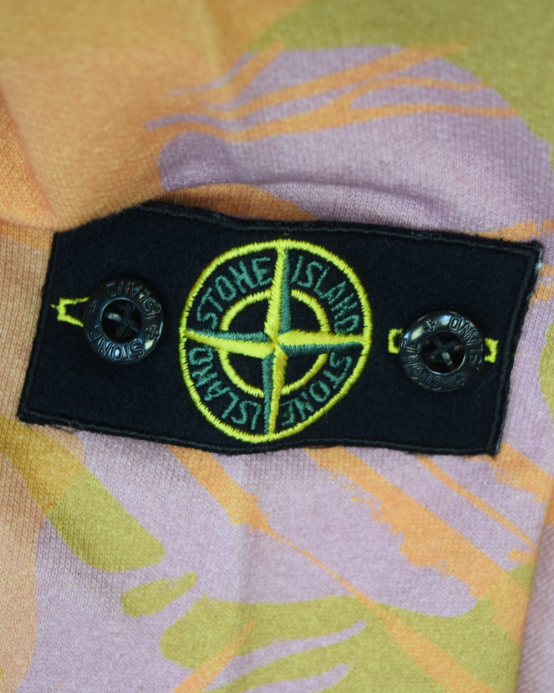 Stone Island Kids Crewneck Sweatshirt Orange Camo detail view
