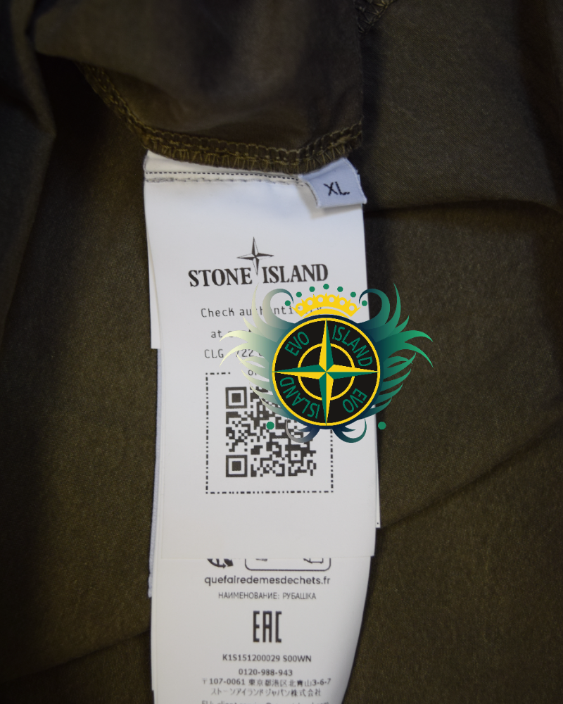 Stone Island Short Sleeved Overshirt Khaki detail view